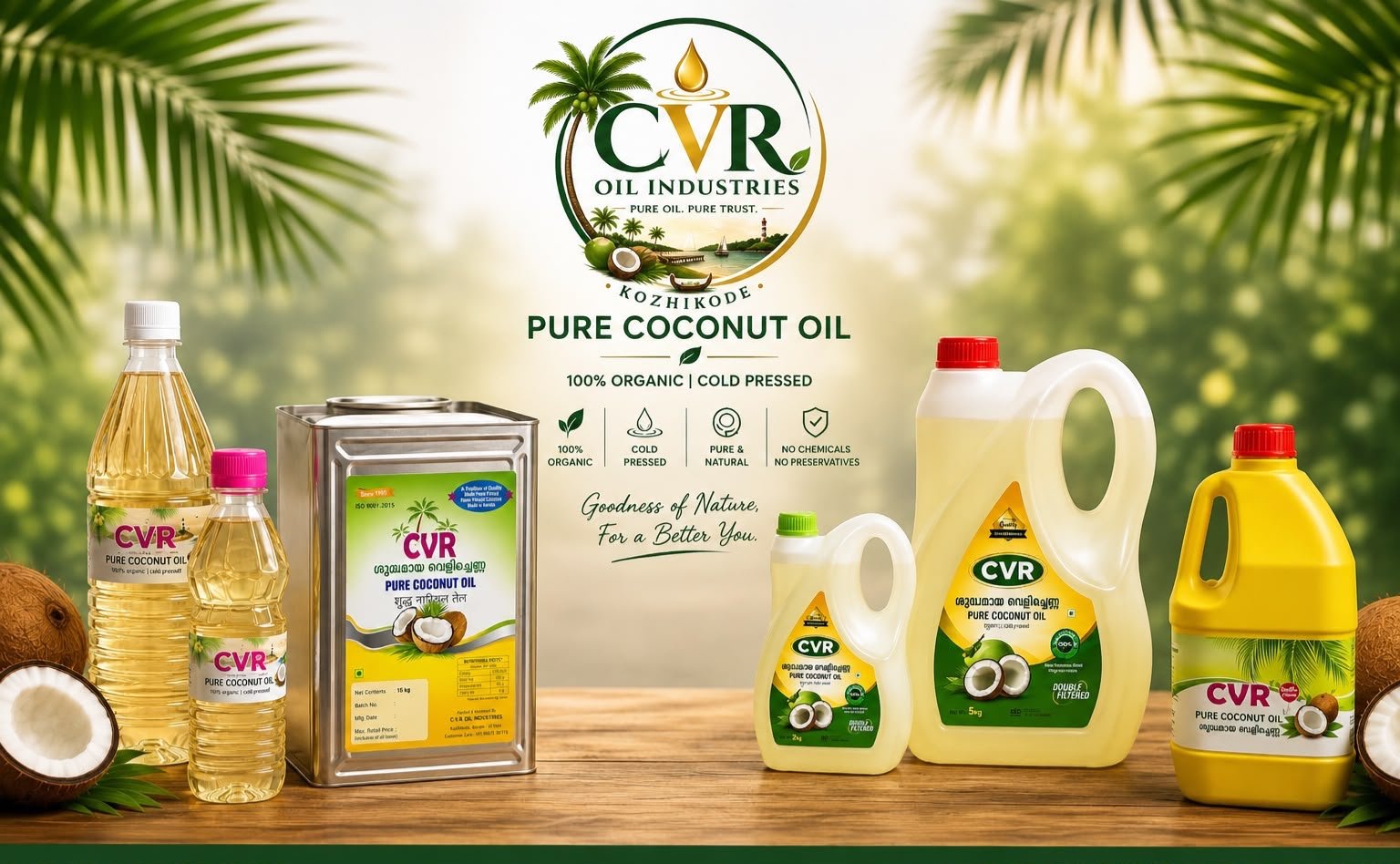 CVR Pure Coconut Oil full product range